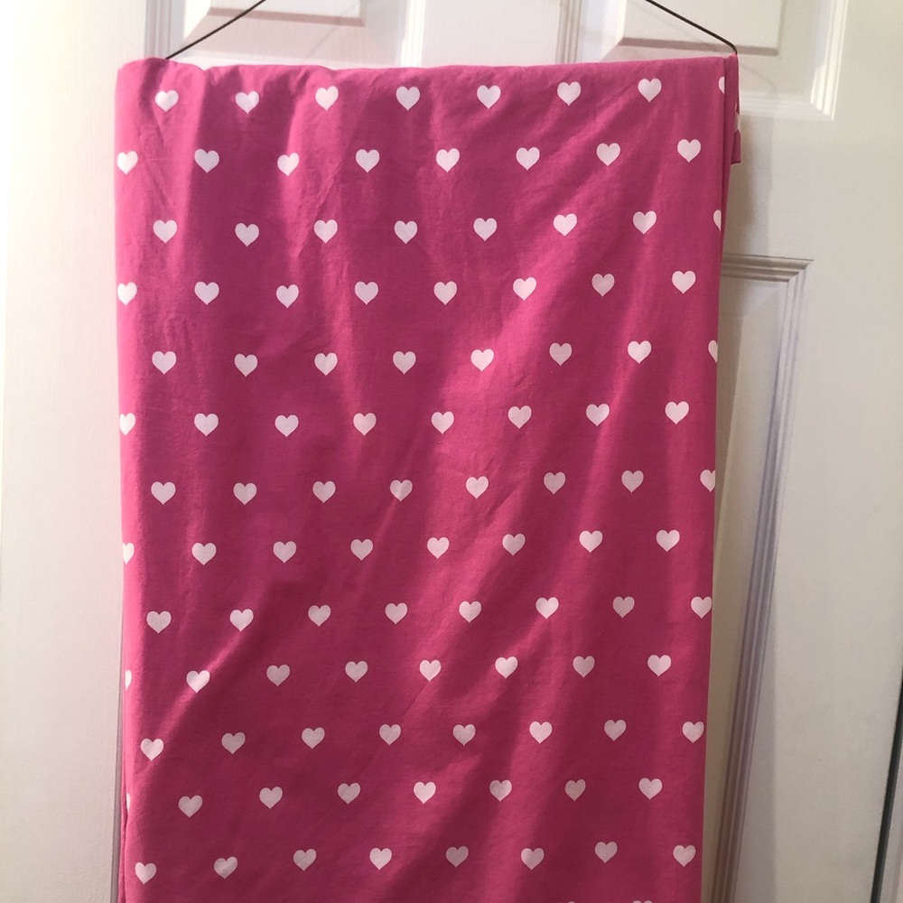 Pottery Barn Kids Pink Heart Twin Duvet Cover